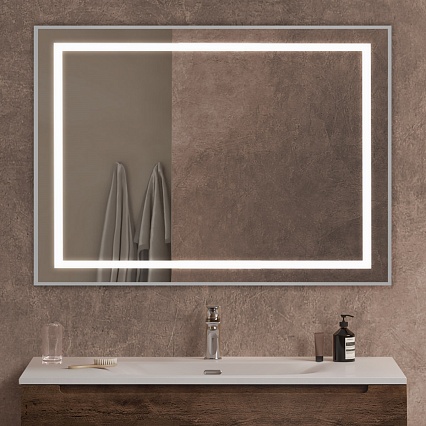Зеркало BelBagno SPC-KRAFT-1000-800-SENS-AL 100x80 см сенсорный выключатель, сатин