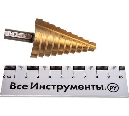 Сверло по металлу ступенчатое (9-36 мм; 10 ступеней; TiN) Skrab 30165