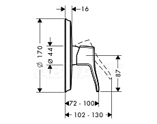 Смеситель для душа Hansgrohe Metris Classic 31676000 внешняя часть