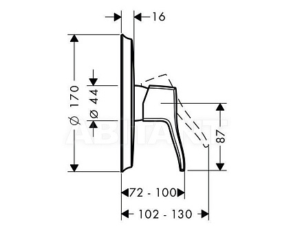 Смеситель для душа Hansgrohe Metris Classic 31676000 внешняя часть