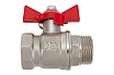 Шаровой кран для воды Valfex OPTIMA латунный 3/4" ВР/НР бабочка, никелированный 11Б27фт1М VF.218.NLB1.034.Bir