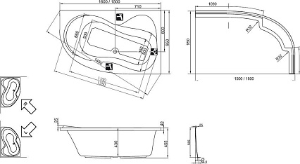 Фронтальная панель Ravak Rosa 160х95 R