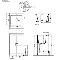 Раковина Kerasan Aquadom 60х50 см для постирочной, без отв.029201*0