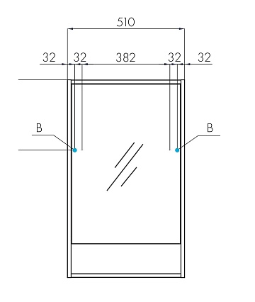 Зеркальный шкаф Акватон Рико 50 см ясень фабрик, 1A212302RIB90