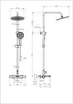 Душевая стойка Wonzon&Woghand Solid WW-C3011-A-BG термостат, брашированное золото