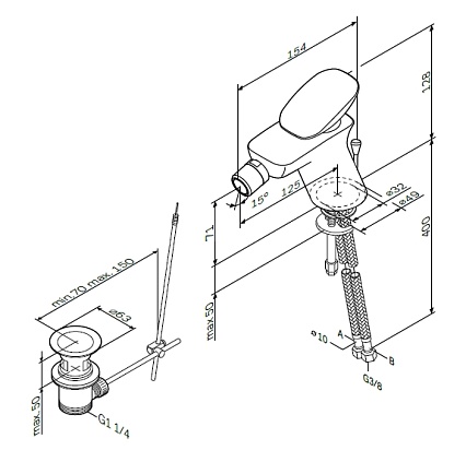 Смеситель для биде Am.Pm Spirit V2.0 F70A83100