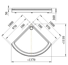 Поддон для душа Радомир 1-11-0-0-0-003 100x100 радиальный