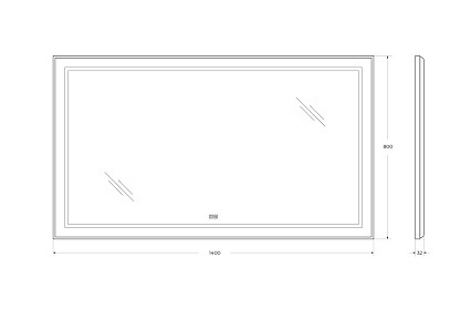 Зеркало BelBagno SPC-KRAFT-1400-800-LED-TCH-WARM-NERO 140x80 см антипар, черный
