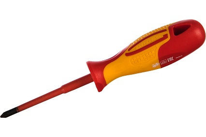 Диэлектрическая отвертка PH1х80мм, CrMo, до 1000В Gross 12947