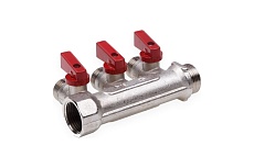 Резьбовой коллектор с кранами Aqualink вн-нар 3/4, 1/2х4 2426