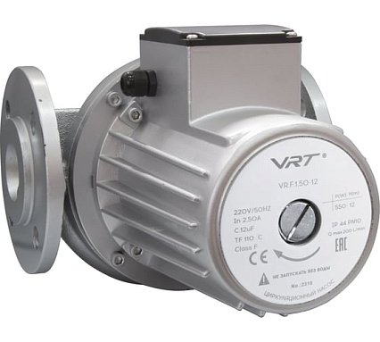 Насос циркуляционный VRT VR.F.1.50-12 с фланцевым соединием, 220 В, 0.55 кВт, 12 м, 12 куб/ч, кабель, с фланцами 552706