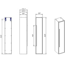 Шкаф пенал La Fenice Terra 30 см серо-зеленый матовый FNC-05-TER-G-30