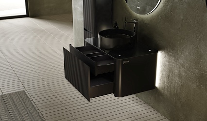 Мебель для ванной Jorno Lumino 80 см антрацит