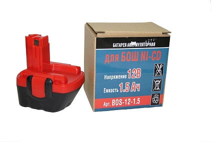 Аккумулятор Ni-CD (12V, 1.5 AH) для Bosch GSR12-2V BD P.I.T. Bos-12-1,5