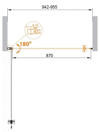 Душевая дверь Cezares Eco ECO-O-B-1-95-C-Cr 95x190 прозрачная