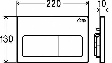Кнопка смыва Viega Visign for Life 5 773724 модель 8601.1 хром матовый