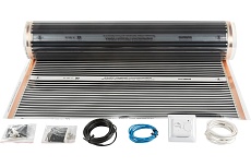 Пленочный теплый пол Обогрев Люкс 8.8 м2 (ширина 80 см) под ламинат, паркет, линолеум, в комплекте с монтажным набором и терморегулятором UT-00010551