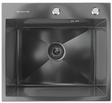 Кухонная мойка Ulgran Steel US 500-002 50 см черная брашированная сталь