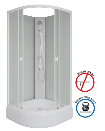 Душевая кабина Niagara Promo P100/26/MT/BK 100x100 стекло матовое, без крыши и г/м