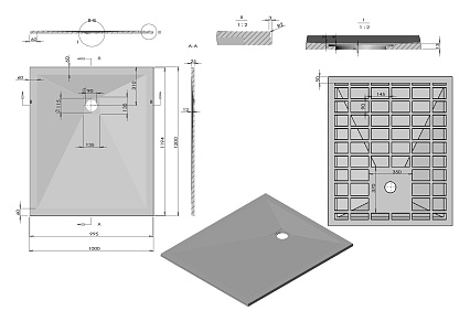 Поддон для душа Vincea VST-4SR1012A 120x100 антрацит