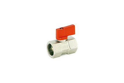 Шаровой кран Uni-Fitt мини, ВВ 1/2", флажок, красный, металл 120N2000