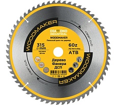 Диск пильный по дереву WoodMaker 315x30 мм, Z=60, АТВ Diamond Industrial DIDD315Z60