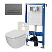Комплект Point PN48056GM унитаз Афина PN41041 + инсталляция Элемент PN45120 + кнопка Меркурий PN44831GM графит