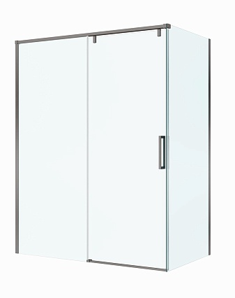 Душевой уголок BelBagno SOFT_CLOSE-1-AH-1-150/100-C-GM 150x100 прозрачный, оружейная сталь Душевой уголок BelBagno SOFT_CLOSE-1-AH-1-150/100-C-GM 150x100 прозрачный, оружейная сталь