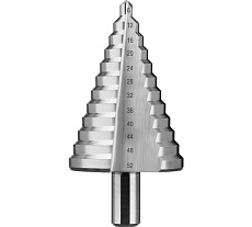 Ступенчатое сверло по металлу Зубр Профессионал 6-52 мм, 12 ступеней, сталь Р6М5 29670-6-52