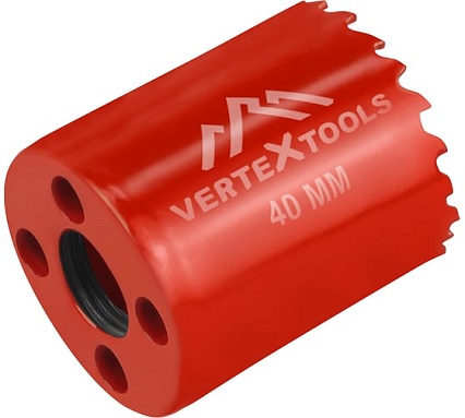 Коронка биметаллическая по металлу 40 мм Vertextools 2525-40