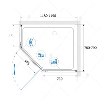 Душевой уголок RGW Passage PA-91 80x120, трапеция, сатинат