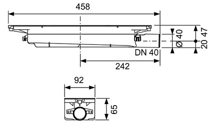 Сифон TECEdrainprofile 673001 DN40, боковой слив, низкий