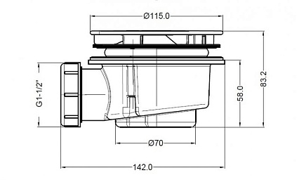 Сифон для поддона Belbagno BB-01-90 с гидрозатвором