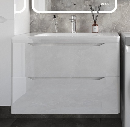 Тумба с раковиной Style Line Марелла Люкс Plus 80 см подвесная