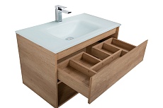 Тумба с раковиной BelBagno Kraft 100 см 1 ящик, полка Rovere Nebrasca Nature