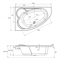 Фронтальная панель Cersanit Kaliope 170 L