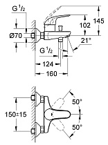 Смеситель для ванны Grohe Euroeco 32743000