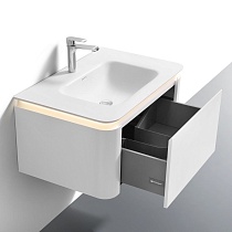 Тумба с раковиной Black&White Universe U925.0700 70 см матовый молочный белый