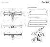 Душевой лоток Am.Pm MasterFlow W01SC-U11-060-04SB 60 см, комб.затвор, решетка под плитку, хром матовый