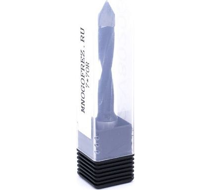 Сверло присадочное сквозное усиленное KJ2-V80203R (7х70 мм; хв-к 10 мм; правое вращение) МНОГОФРЕЗ 6628