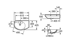 Раковина Roca Dama Senso Compacto 68 R