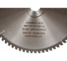 Диск пильный по ламинату и дсп (300х32 мм; 72T; ч/рез отриц.) АТАКА 8078290