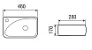 Раковина WeltWasser AISBACH 5096 L 46 см, 10000004599 белый глянец