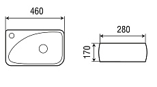 Раковина WeltWasser AISBACH 5096 L 46 см, 10000004599 белый глянец