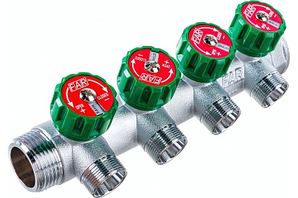 Регулируемый коллектор с 4 отводами FAR 1" М24х19 FK 3856 C1