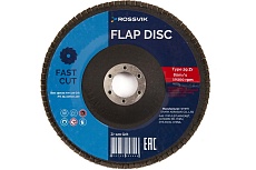 Круг шлифовальный лепестковый Тип 29 150x22 мм, P 120, Zr, 80 м/с, 10200 об/мин Rossvik 29_150х22_120