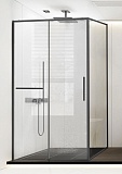 Душевой уголок Vincea Слим Софт (Slim Soft) VSR-1SS1010CLGM 100x100 вороненая сталь, стекло прозрачное