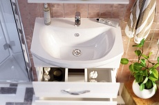 Мебель для ванной 1MarKa Вита 65 см, напольная, 3 ящика, белый глянец