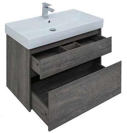 Тумба с раковиной Aquanet Nova Lite 90 см, 2 ящика