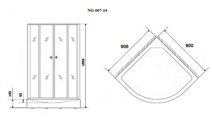 Душевой уголок Niagara Eco NG-007-14 90x90 стекло матовое